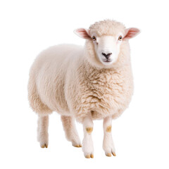 a cute, fluffy sheep standing gracefully, showcasing its soft wool coat and gentle expression, perfe