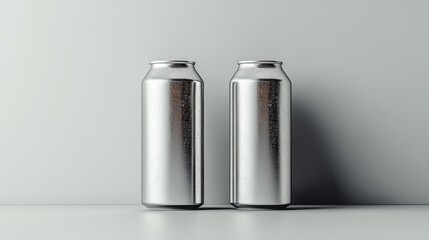 Two Blank Aluminum Beverage Cans Generative AI