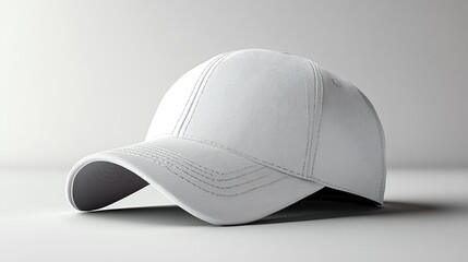 Canvas Print - Minimalist White Baseball Cap on a Plain Background Generative AI