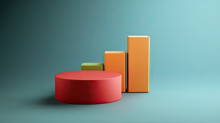Poster - 3D financial breakdown graphic for businesses, with copy space included.