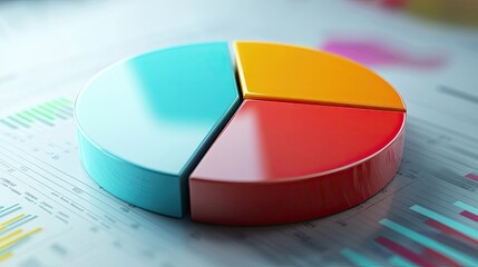 Poster - 3D pie chart of business cost structure with clear areas for text and no people
