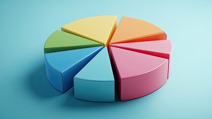 Poster - 3D pie chart showing business costs with ample space for notes and labels