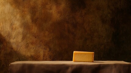 Poster -  Two pieces of cheese resting on a table