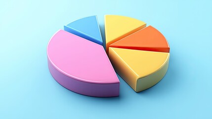 Poster - 3D pie chart showing various business costs with room for text