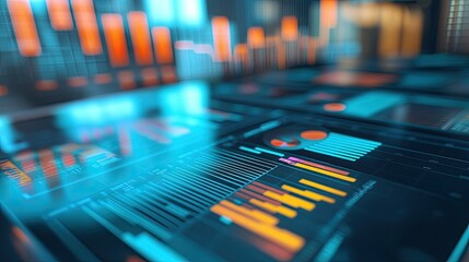 Poster - 3D visual of a business financial structure with space for notes and no people