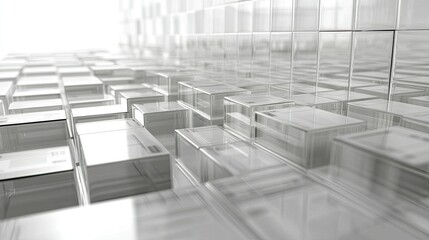Poster - Abstract 3D business expense model with clear areas for text and no people