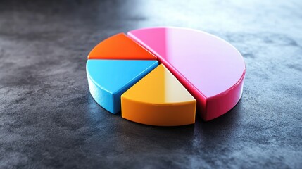 Poster - Abstract 3D pie chart representing business cost structure, with ample copy space