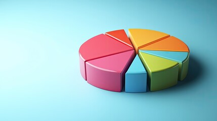 Poster - Abstract 3D pie chart representing business cost structure, with ample copy space
