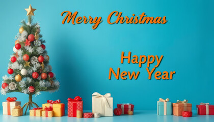 Wall Mural - Merry Christmas, Happy New Year