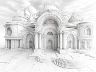 Poster - Black and white sketch project drawing Designed