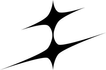 Aufkleber - Futuristic Y2K star and sparkle geometric shape