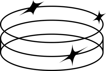 Aufkleber - Retro Y2K circles, star and sparkle graphic shape