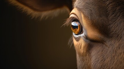 Wall Mural -  A tight shot of a horse's brown eye