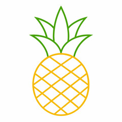 Wall Mural - pineapple vector line art vector illustration