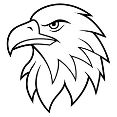 Poster - bald eagle head line art logo