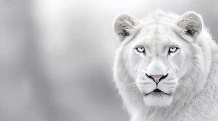 Wall Mural -  A tight shot of a white tiger's visage, superimposed with a black-and-white image of its piercing eyes