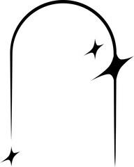 Aufkleber - retro Y2K arch, star and sparkle element