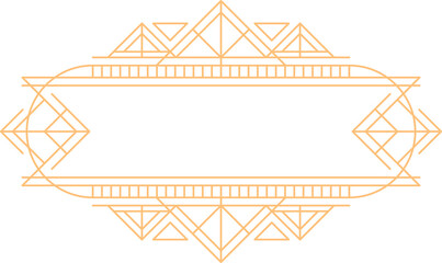 Poster - Art deco ornament golden frame or underline