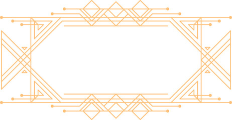 Poster - Vintage art deco decoration golden frame or border
