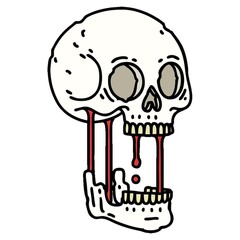 Sticker - tattoo in traditional style of a skull