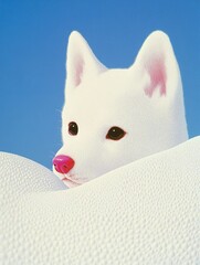 Sticker - cute Huskyï¼Œwhite dog hide and seek