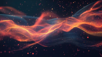 Poster - Abstract visualization of digital data, with flowing lines and dynamic elements, perfect for technology,