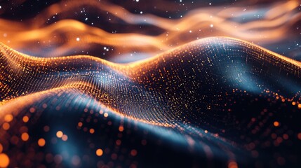 Poster - Abstract visualization of digital data, with flowing lines and dynamic elements, perfect for technology,
