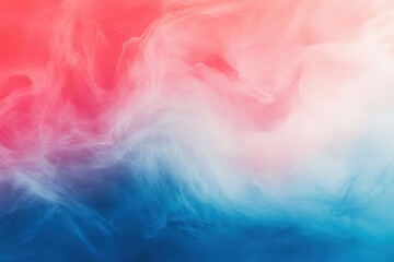 Poster - Gentle haze, bright hue fusion canvas in crimson and azure shades. Artistic background