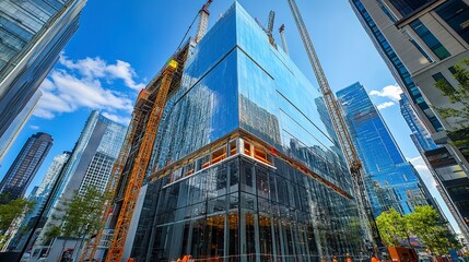 glass building being built design stock background award winning photography