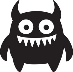 cute halloween monster vector clean simple black