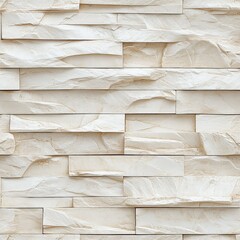 Aufkleber - The image shows a beige textured brick wall with a horizontal layering pattern, showcasing a natural stone-like appearance and detailed surface texture for architectural use.