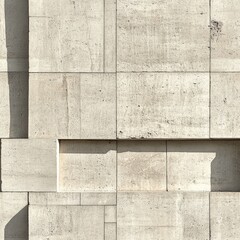 Aufkleber - Image shows an arrangement of concrete blocks in different sizes forming a geometric and textured pattern on a wall, representing modernism and simplicity in design.
