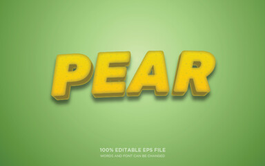 Poster - pear editable 3d text style effect