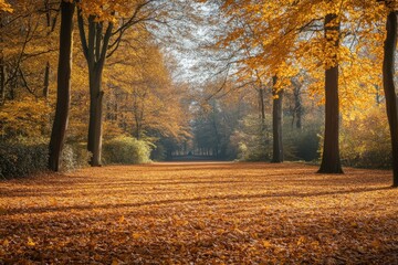 Canvas Print - Serene Autumn Landscape with Vibrant Foliage