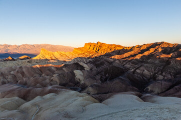 An early morning sunrise at Zabriskie Point, Death Valley, in late December.