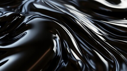 Poster - Abstract Black Liquid Texture