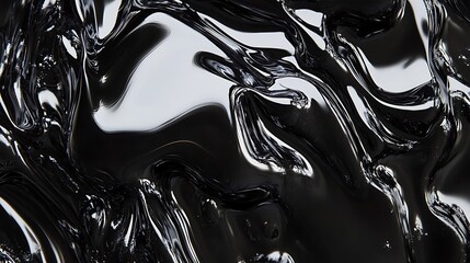 Poster - Abstract Black Liquid Texture