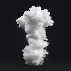 Canvas Print - Isolated White Smoke Cloud Rising from Dry Ice, Capturing the Mystical Essence of Airborne Vapors, Fog, and Light in a Clear Atmosphere. black background