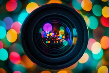 Camera Lens with Bokeh Lights