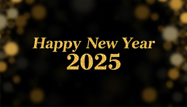 A banner with gold glitter that spells out 