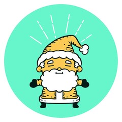 Sticker - icon of a tattoo style santa claus christmas character