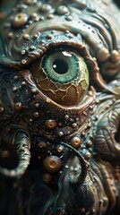 Wall Mural - Close-Up of a Fantasy Creature's Eye