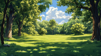 Canvas Print - Sunny Forest Clearing.