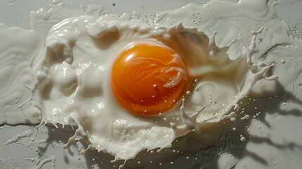 Wall Mural - Egg Yolk Splash: A Close-Up Look at Freshness