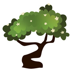 cute tree illustration transparent background