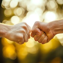 there are two hands that are holding each other in a fist