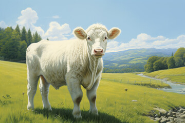 Wall Mural - Charolais cattle