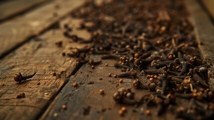 Sticker - Close Up of Cloves on Wooden Background