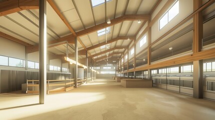 Sticker - Spacious Industrial Building Interior