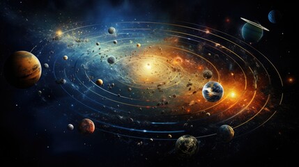 Wall Mural - a breathtaking view of a distant galaxy, filled with swirling nebulae, twinkling stars, and a vibran
